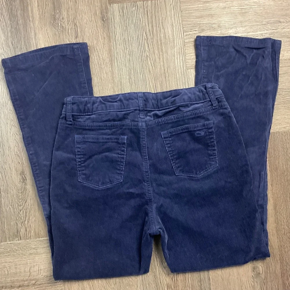 Vineyard Vines Corduroy‎ Straight Leg Pants Girls 12 Navy Blue Adjustable Preppy